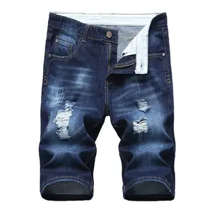 Summer high quality simple leisure wash slim versatile jeans men's shorts