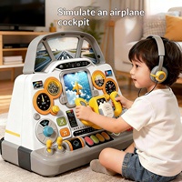 Cockpit d'avion pour enfants, pont simulé, jouet éducatif Montessori pour garçons, modèle en plastique pour l'éducation préscolaire 4-6 ans