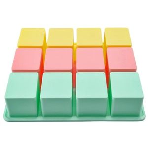 Moule de cuisson en silicone à 12 cavités carrées petites, moules en silicone pour la décoration, moule en silicone pour fondant, moule 3D, moule en silicone pour barre de chocolat - Product Image 1