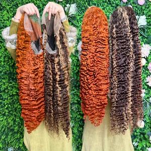 Perruques frontales en dentelle HD 13x6 en cheveux humains bouclés birmans, sans colle, cheveux bruts avec cuticules alignées, fournisseur de perruques en cheveux humains - Product Image 1