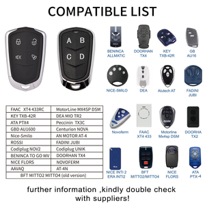 <strong>Duplicator</strong> <strong>Rolling</strong> <strong>Codes</strong> Garage Door Clone Grabber Face to Face <strong>Remote</strong> Control Universal 433Mhz 4 Button Black With Metal Frame - Product Image 4