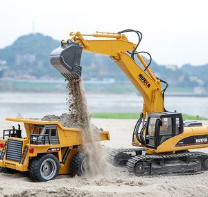 <span class=keywords><strong>Huina</strong></span> <span class=keywords><strong>1540</strong></span> 1/18 simulé 6 canaux alliage moulé sous pression télécommande rc camion à benne basculante jouet - Product Image 1