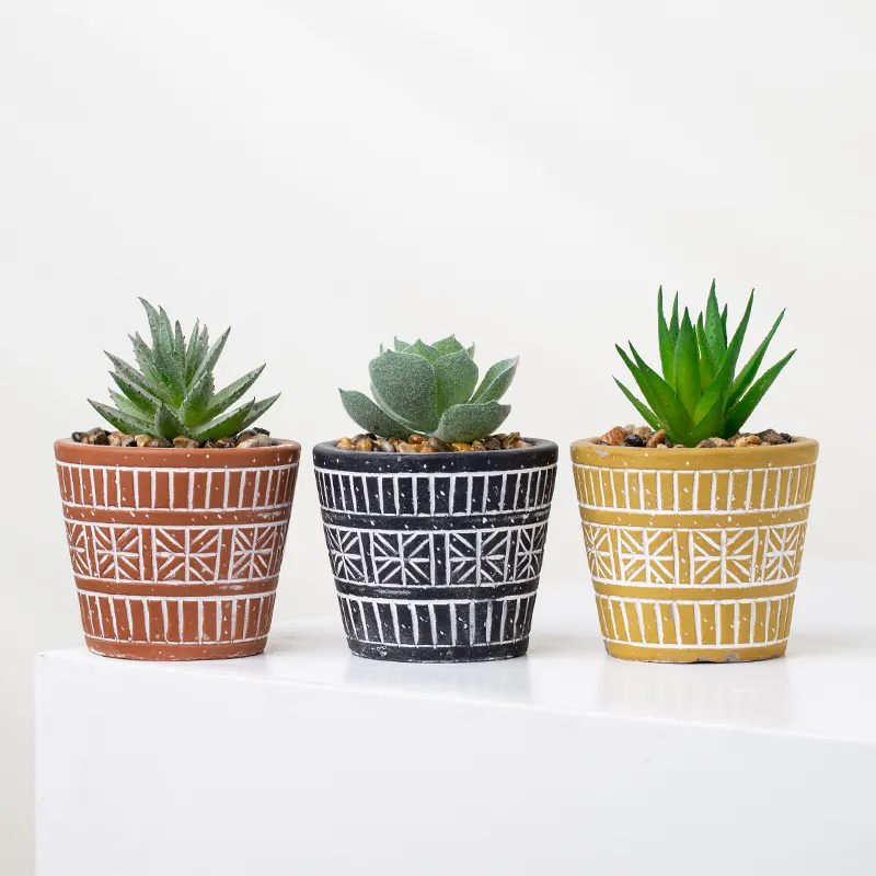 YUANWANG Concrete Flower Pot Ceramic Planter Pot Bonsai Terracotta Pots Home Garden Decorations