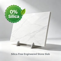 Dalles de pierre de quartz synthétique Zero Silica Pure White Big Slab de 20 mm pour comptoirs de cuisine modernes et dessus de table