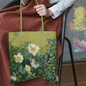 Diseñador de la <span class=keywords><strong>marca</strong></span> <span class=keywords><strong>Van</strong></span> <span class=keywords><strong>Gogh</strong></span> Pintura al óleo Lienzo Bolso de mano Bolso de hombro Retro Algodón Señoras Bolso de compras Moda de moda - Product Image 6