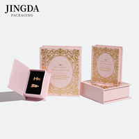 Boîte à bijoux Jingda, personnalisation de logo en petite série, magnétique, matériau écologique, boîte d'emballage pour bagues avec doublure en velours