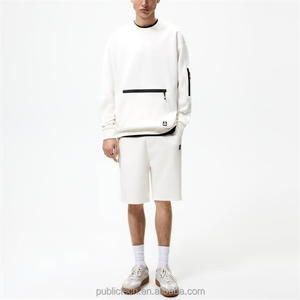 OEM personnalisé 86% coton 14% polyester sweat-shirt décontracté surdimensionné avec zips contrastés sweat-shirt pour hommes - Product Image 4