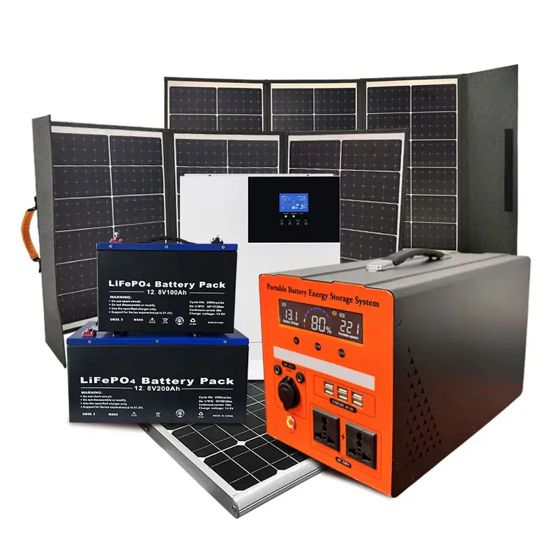 Home Solar Energy System with Portable Solar Generator Power Station