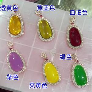 จี้รูปใบโพธิสต์สำหรับบุรุษห้อยรูปพระพุทธรูปจี้สร้อยคอสีเหลืองอำพันเลือดน้ำแข็งสูงสำหรับผู้หญิง - Product Image 4