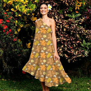Vestido Maxi de un Hombro para Mujer, Estilo Tropical, Tendencia 2026, Elegante, Diseño Personalizado ODM, Estampado Floral Hawaiano, Vestido Casual de Verano para Dama - Product Image 4