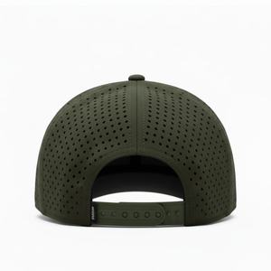 Gorra de Béisbol Deportiva Impermeable para Exteriores con Logotipo Personalizado OEM, 5 Paneles, Parche de Goma, Estructurada, con Orificios Cortados con Láser y Cierre a Presión - Product Image 4