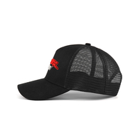 Recién llegado, sombrero de 5 paneles, logotipo bordado en 3D, gorra de camionero negra, Cierre trasero a presión ajustable, gorra de malla de alta calidad