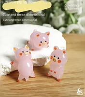 Ornement en verre rose en forme de cochon, fabriqué à la main par la technique du lampwork - Figurine d'animal mignonne pour la décoration de bureau et comme cadeau
