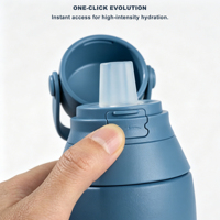 Bouteille d'eau isotherme sans PFAS avec logo personnalisé 750 ml, bouteille de sport filtrante en acier inoxydable en gros avec poignée de transport