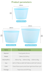 Bolsa de Almacenamiento de Alimentos de Silicona Personalizada, Libre de BPA, Plegable y Reutilizable, para Leche Materna, Congelador de Cocina - Product Image 5