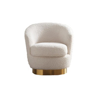 Fauteuil de salon en tissu de style nordique moderne, café, hôtel, cadre en bois, base en métal doré, fauteuil de loisirs, canapé individuel
