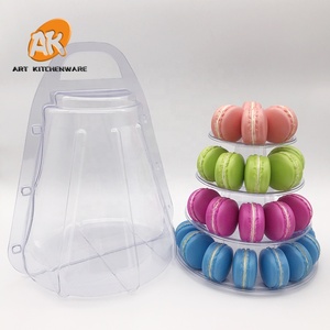 AK 4 Tiers Portable Box Cupcake Display Rack Holder Macaron Tower Macaron Display Cake Stand Birthday Party Wedding Decoration