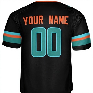 Camiseta de Béisbol Negra Personalizada para Hombre, con Números Teal Impresos en la Parte Delantera, Ribete Naranja, Cuello en V, Manga Corta, Absorbe la Humedad, Antibacteriana - Product Image 6