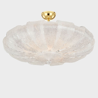 Lustre italien en verre transparent à hauteur réglable avec LED
