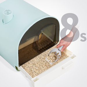 Livraison directe, bac à litière pour chat entièrement fermé, pas cher, grande toilette pour chat, type tiroir, désodorisant, cheminée, anti-chute, litière pour chat - Product Image 2