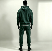 Fabricant de sweats à capuche streetwear haut de gamme, sweat à capuche en coton imprimé thermique 400 g/m², sweat à capuche décontracté surdimensionné vert pour hommes, ensembles de sweats à capuche et de sweat-shirts