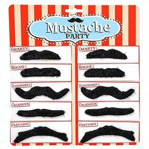 12 шт. черных плюшевых накладных усов для костюмов на Хэллоуин - Product Image 4