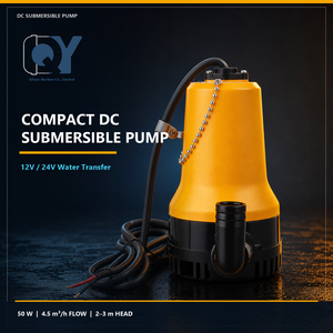 ปั๊มน้ำแบบจุ่มใต้น้ำ QY 12V 24V DC 50W อัตราการไหล 4.5 ลูกบาศก์เมตร/ชั่วโมง ช่องจ่ายน้ำขนาด 25 มม. - Product Image 1