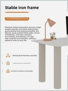 Yipan Island Integrated Small Apartment Household Simple Modern French <b>Computer</b> Office <b>Desk</b> Chair Style Light Metal Stone - Product Image 2