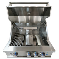 CE Barbecue à gaz 3 brûleurs encastrable haut de gamme moderne en acier inoxydable SUS SS 304 pour cuisine extérieure, usage domestique, cour et jardin (GPL/GN)
