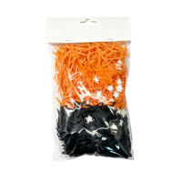 Confettis fantômes en papier raphia bicolore classiques pour Halloween, tissu déchiqueté en forme d'araignée pour emballages et cordes