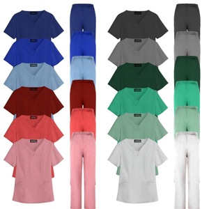 Surgical <b>Scrub</b> Sets Unisex Split Top And Bottom Moisture Wicking Hospital Uniforms For Doctors Nurses Beauty Salon Dental Work - Product Image 1