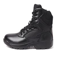 Bottes tactiques en cuir et caoutchouc pour hommes, imperméables, légères, pour l'extérieur, avec logo personnalisé OEM, pour l'entraînement et le confort – Vente en gros