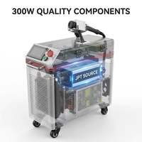 Machine de nettoyage au laser à fibre pulsée refroidie à l'eau de 300 W pour l'élimination de la rouille, le décapage de la peinture et la restauration des surfaces industrielles