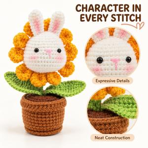 Fleur au crochet de couleur personnalisée, plante en pot, fil fait main, correspondance Pantone, marque privée, OEM, fournisseur de cadeaux et de décorations pour la vente au détail - Product Image 3