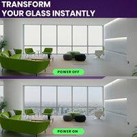 Film intelligent à cristal liquide VLT 92% ultra-transparent pour vitres, compatible domotique, pour bâtiments et hôtels