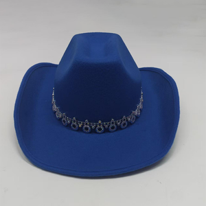 Sombrero Vaquero Rojo con Banda de Diamantes de Imitación, Sombrero de Fibra Modal Transpirable para Mujer, Protección Solar, Color Sólido, No Plegable - Product Image 4