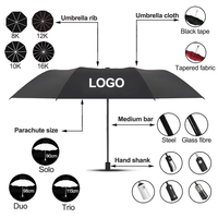 Paraguas Plegable de Nailon 190T, Moderno, Compacto, Totalmente Automático, Resistente a los Rayos UV, con Diseño de Frutas, Personalizado al por Mayor para Promoción de Viajes