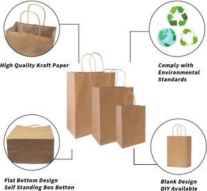 Bolsas de Papel Kraft Reciclado Ecológicas Certificadas ISO <span class=keywords><strong>APZ</strong></span> con Asas de Cuerda de Algodón, Bolsas de Regalo Duraderas de Alta Gama para Pequeñas Empresas - Product Image 3