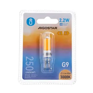Lámpara LED G9 de cristal de 2.2W, eficiente, luz cálida, ideal para decoración y ambientes acogedores. - Product Image 3