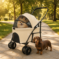 Carrito para Mascotas 2 en 1, Cesta Desmontable, Plegable, para Perros y Gatos, Toldo Doble, Ruedas EVA, Freno de un Pie, OEM