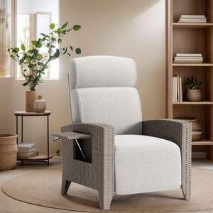 Sillones <span class=keywords><strong>Reclinables</strong></span> de Ratán para Jardín Heerde con Respaldo y Estructura de Acero Aleado para <span class=keywords><strong>Terraza</strong></span> Interior y Patio - Product Image 2