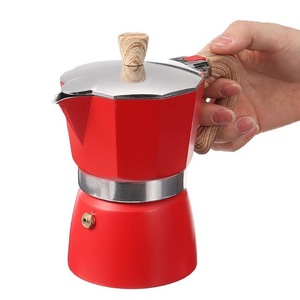 Estufa <span class=keywords><strong>italiana</strong></span> portátil de acero inoxidable, Mocha eléctrica negra mate para café Espresso, Moka, con mango de madera - Product Image 6