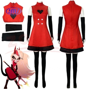 Disfraz de cosplay de Anime Hazbin Hotel <span class=keywords><strong>Charlie</strong></span> para Halloween, disfraz de película y TV, unisex para adultos, cuello alto, rojo, sexy, sin mangas, poliéster - Product Image 2