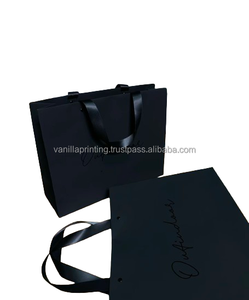 ถุงช้อปปิ้งแฟชั่นสีดำฟอยล์สีทองพิมพ์แบบกำหนดเองบรรจุภัณฑ์กระดาษที่ทันสมัยสำหรับเสื้อผ้ารองเท้าเครื่องสำอางถุงเท้าของขวัญ - Product Image 2