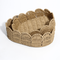 Panier de rangement simple en corde de papier tressée, boîte de rangement artisanale adaptée aux tables basses, aux fruits, aux collations et aux articles divers