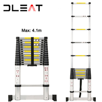 Meilleur prix pour une échelle télescopique portable en aluminium avec crochet de toit et barre stabilisatrice, capacité de 150 kg