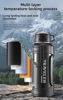 Termo de Acero Inoxidable de Ultra Gran Capacidad de 3L/4L/5.2L, Aislamiento de 48H, para Uso en Casa, Viajes y Escalada