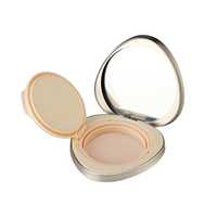 Vente en gros de boîtes compactes en plastique ABS rose en forme de cœur de 15 g, vides, pour fond de teint, cosmétiques, avec coussin d'air, poudre libre, manipulation par estampage