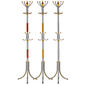 Porte-manteau moderne en acier inoxydable, organisateur de vêtements sur pied, design rond, durable pour salon et chambres - Product Image 1