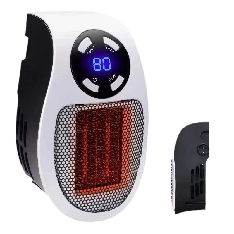 350W Smart Wall Outlet Electric Heaters with Adjustable Thermostat Timer LED Display Space Heater Office Dorm Dog Room